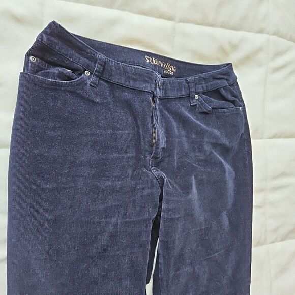 St. John’s Bay Petite Pants Womens 12P NAVY Corduroy Stretch Boot Cut Classic - Picture 2 of 8